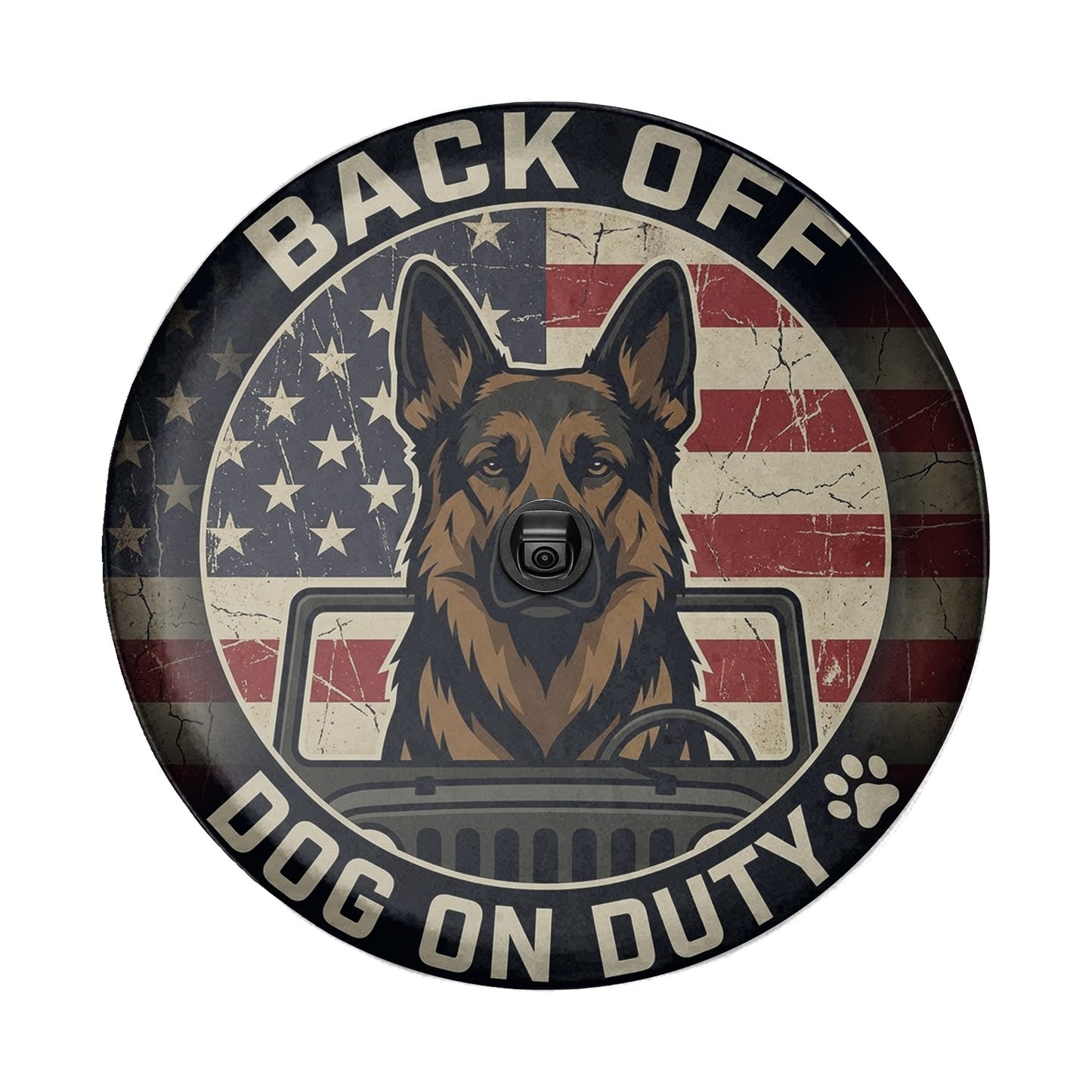 German Shepherd Pet Lover Spare Tire Cover - Leather