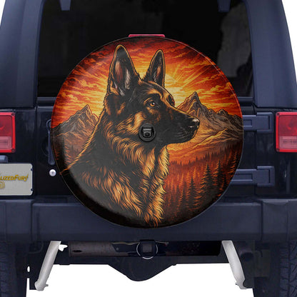 German Shepherd Pet Spare Tire Cover - Leather Car Accessories