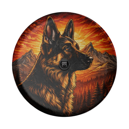 German Shepherd Pet Spare Tire Cover - Leather Car Accessories