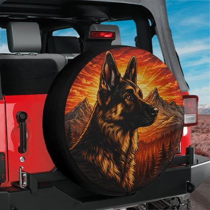 German Shepherd Pet Spare Tire Cover - Leather Car Accessories