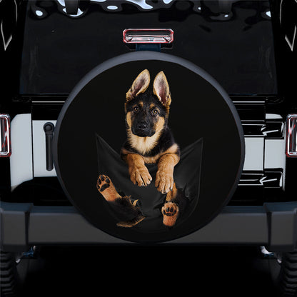 German Shepherd Puppy Dog Hanging Cute Jeep Car Spare Tire Cover