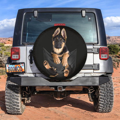 German Shepherd Puppy Dog Hanging Cute Jeep Car Spare Tire Cover