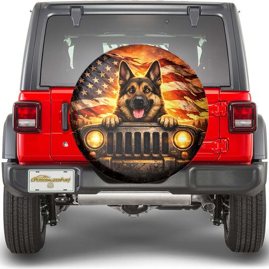 German Shepherd Spare Tire Cover Leather - Car Accessories