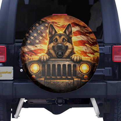 German Shepherd Spare Tire Cover Leather - Car Accessories