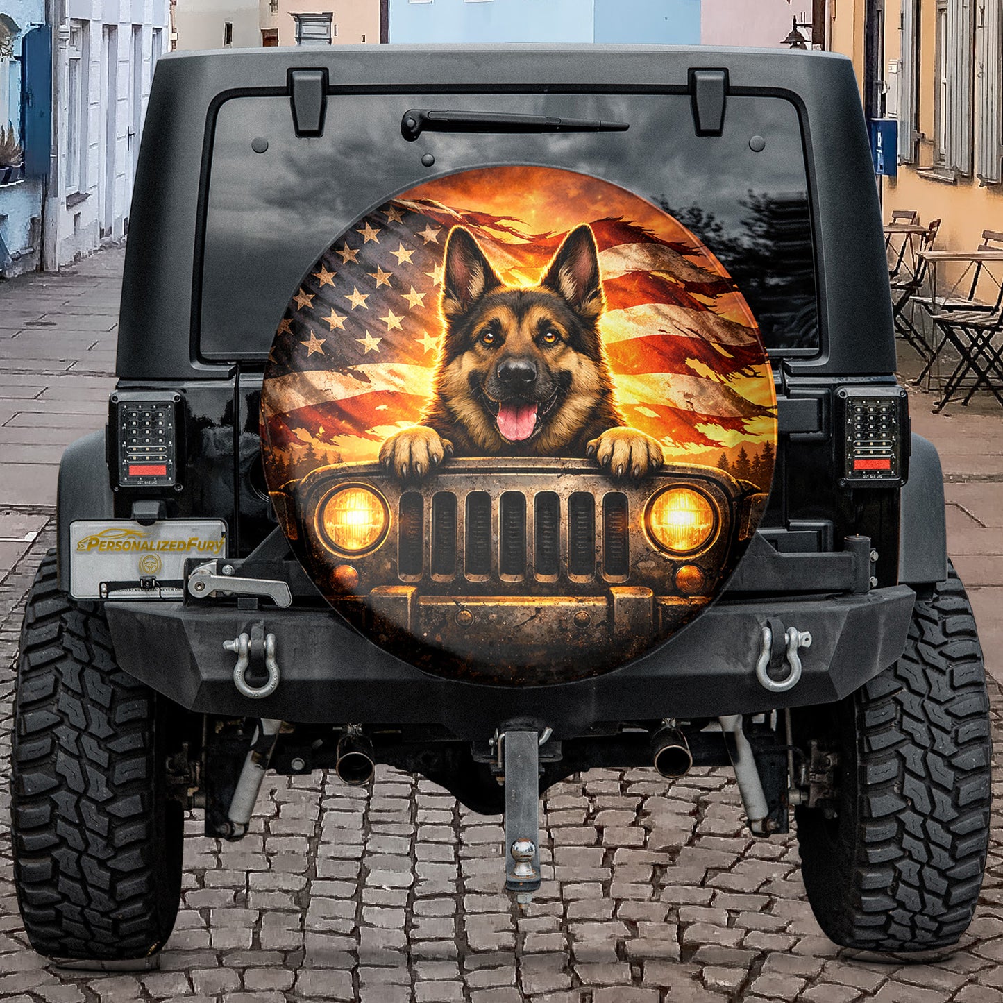 German Shepherd Spare Tire Cover Leather - Car Accessories