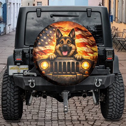 German Shepherd Spare Tire Cover Leather - Car Accessories