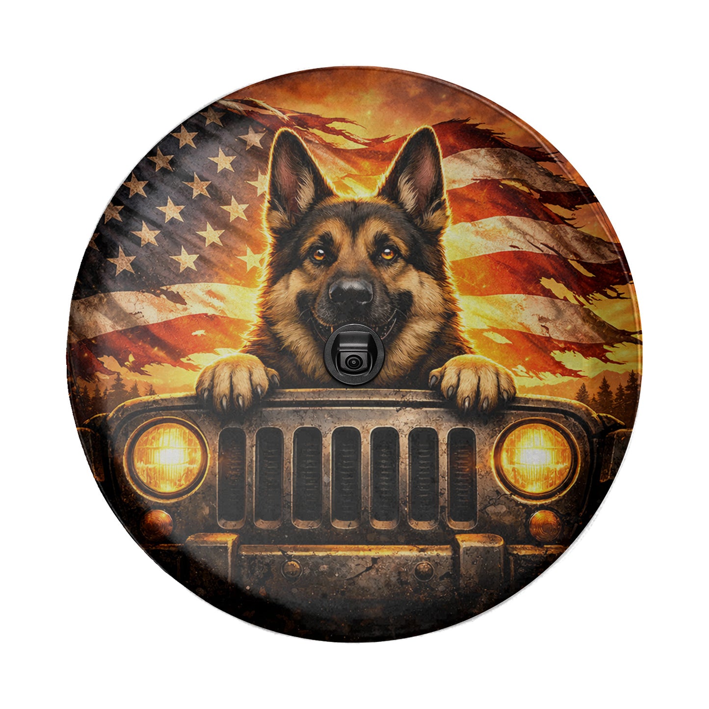 German Shepherd Spare Tire Cover Leather - Car Accessories