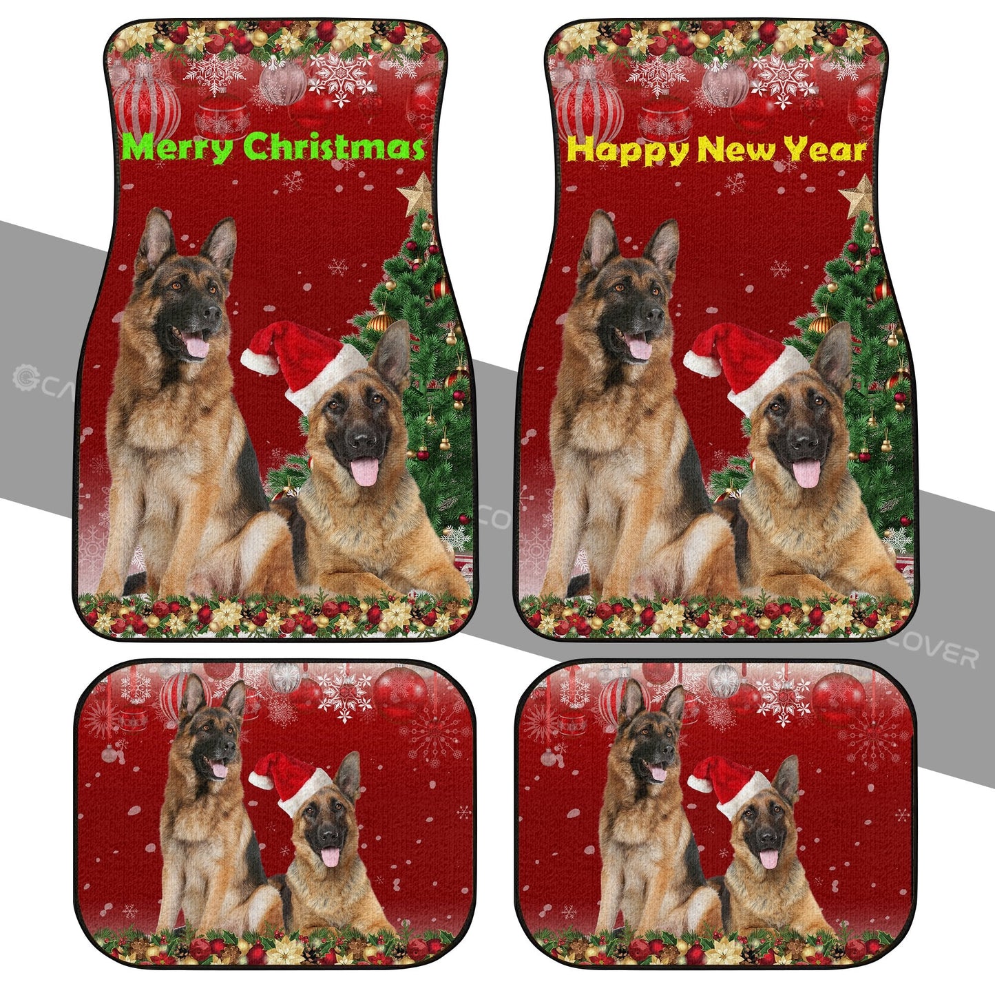 German Shepherds Car Floor Mats Custom Christmas Car Accessories For Dog Lovers