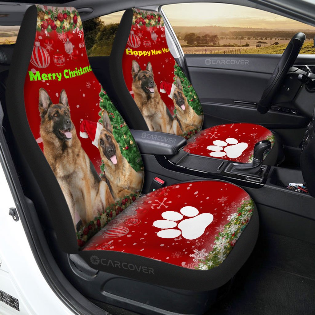 German Shepherds Car Seat Covers Custom Christmas Car Accessories For Dog Lovers