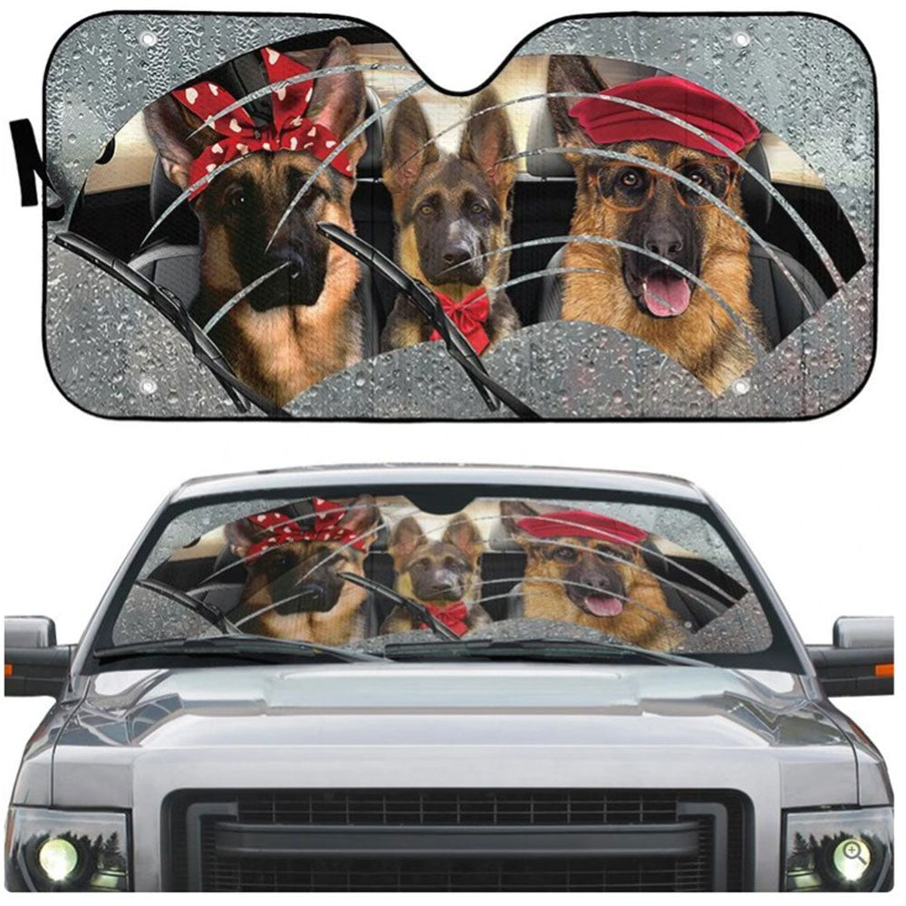 German Shepherds Cute Car Auto Sun Shades Windshield Accessories Decor Gift