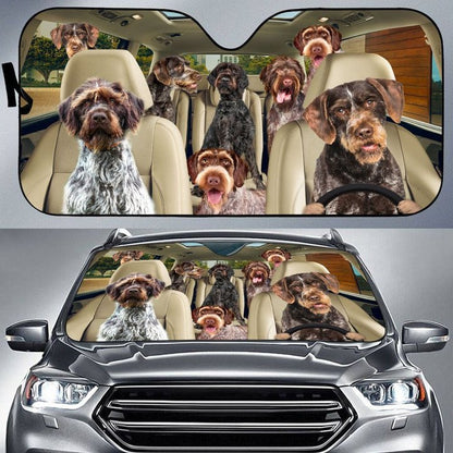 German Wirehaired Pointer Car All Over Printed 3D Sun Shade