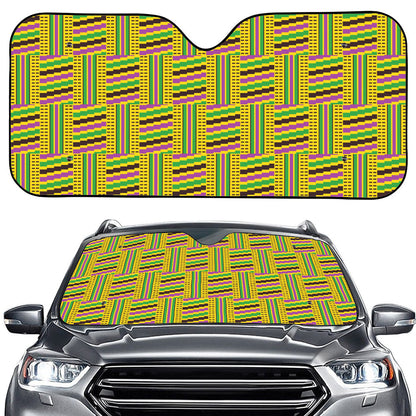 Ghana Kente Pattern Print Car Windshield Sun Shade