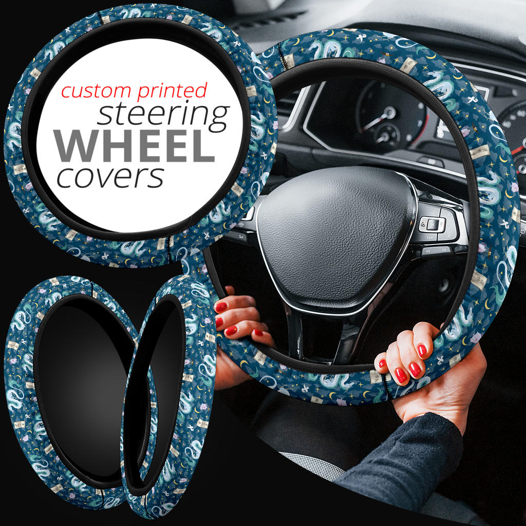 Ghibli Blue Dragon Premium Car Steering Wheel Cover