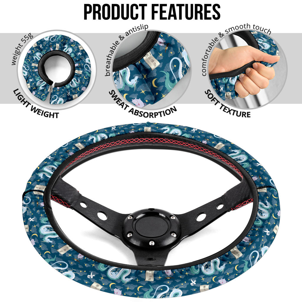 Ghibli Blue Dragon Premium Car Steering Wheel Cover