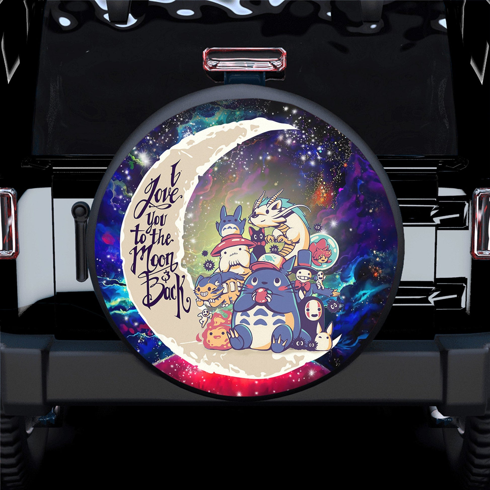 Ghibli Character Love You To The Moon Galaxy Spare Tire Cover