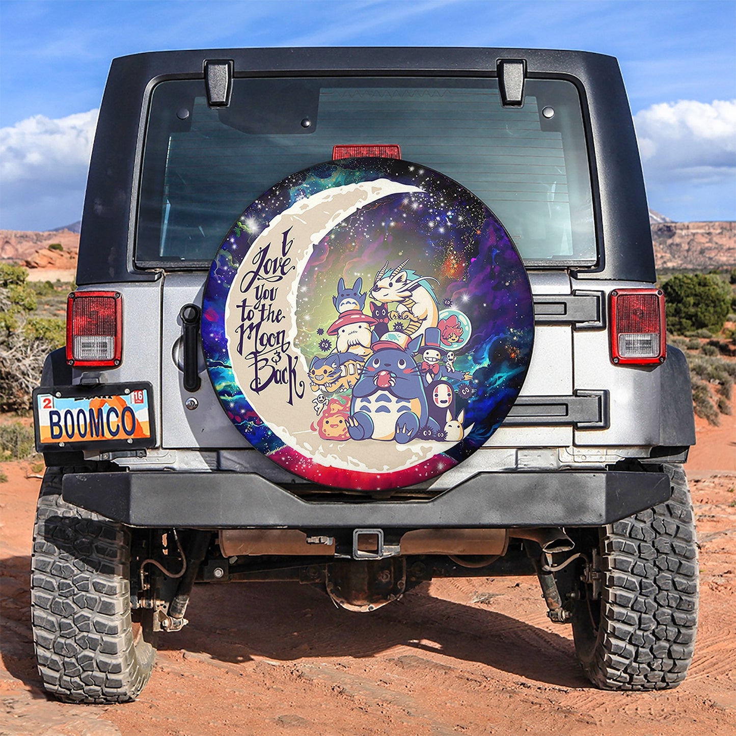 Ghibli Character Love You To The Moon Galaxy Spare Tire Cover