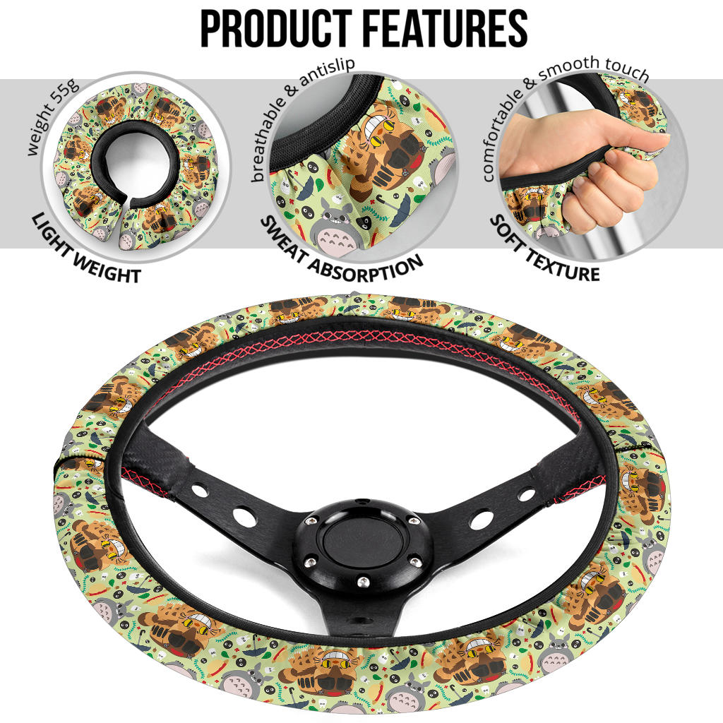 Ghibli Totoro Cute Premium Car Steering Wheel Cover