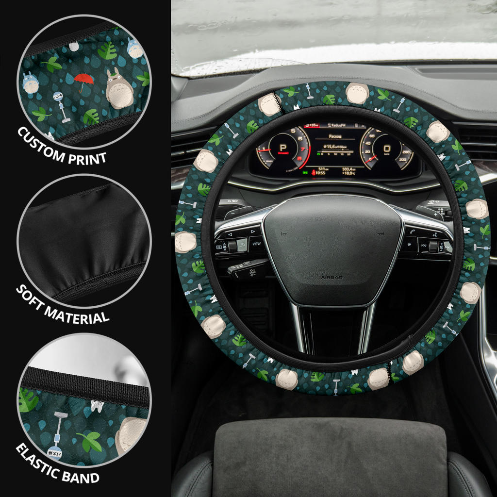 Ghibli Totoro Cute Rain Premium Car Steering Wheel Cover