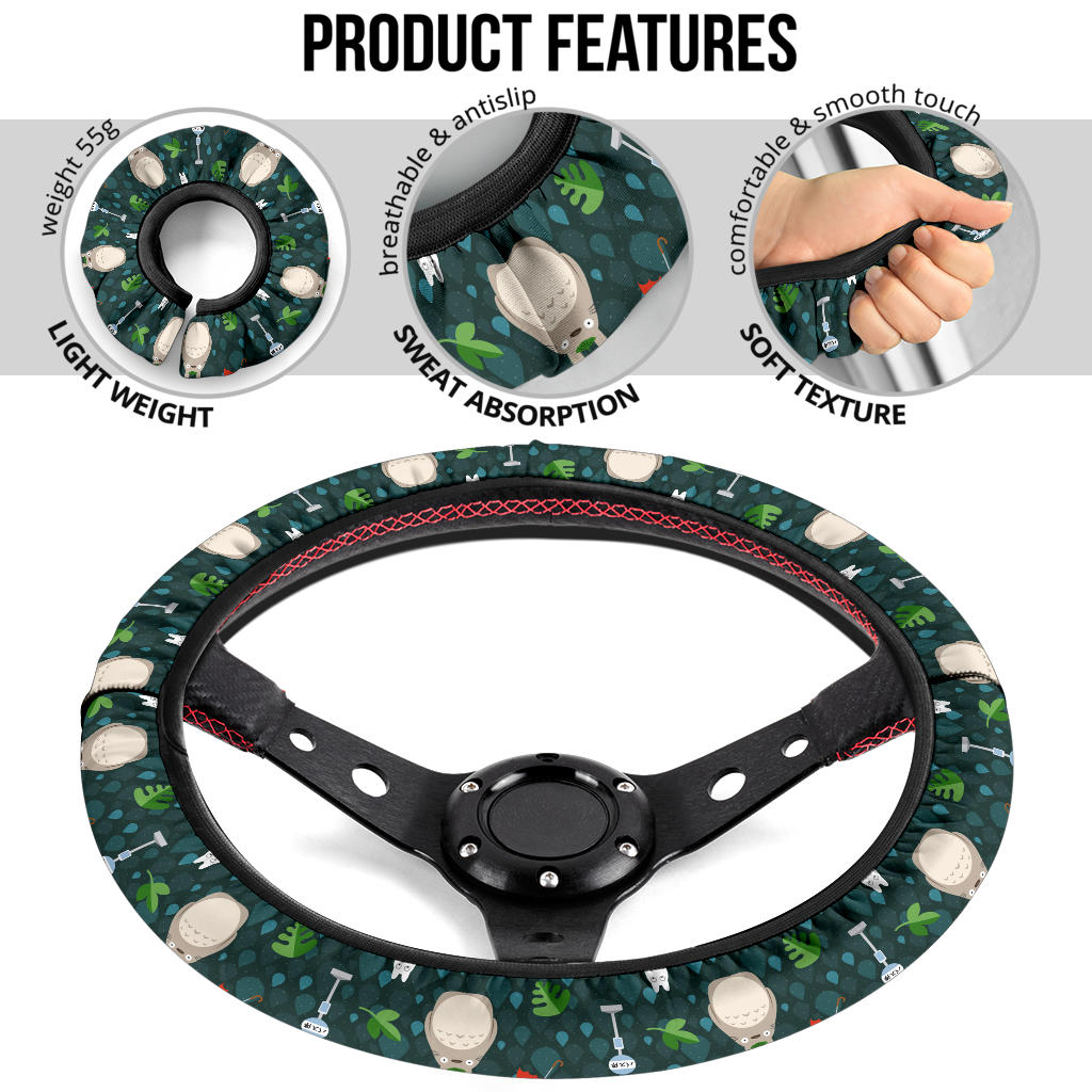 Ghibli Totoro Cute Rain Premium Car Steering Wheel Cover