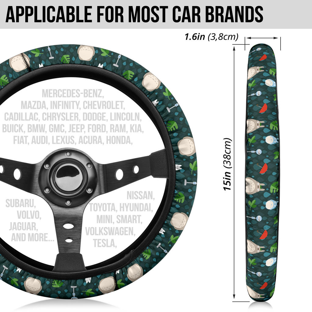 Ghibli Totoro Cute Rain Premium Car Steering Wheel Cover