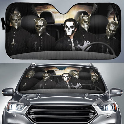 Ghost Band Car Auto Sun Shade For Metal Fan Gift Idea Universal Fit 174503