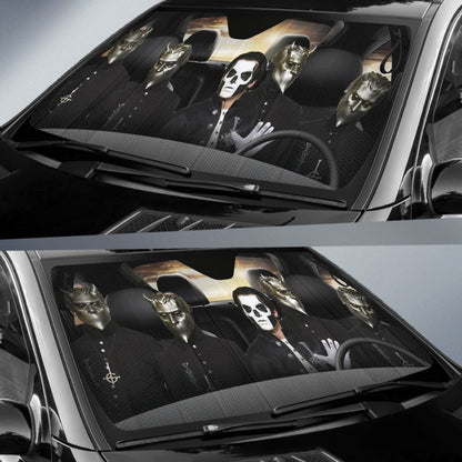 Ghost Band Car Auto Sun Shade For Metal Fan Gift Idea Universal Fit 174503