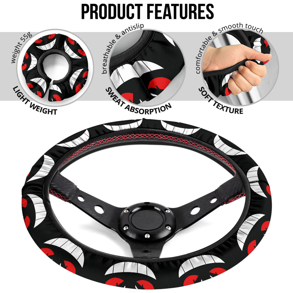 Ghost Gengar Face Premium Custom Car Steering Wheel Cover