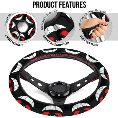 Ghost Gengar Face Premium Custom Car Steering Wheel Cover