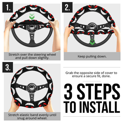 Ghost Gengar Face Premium Custom Car Steering Wheel Cover