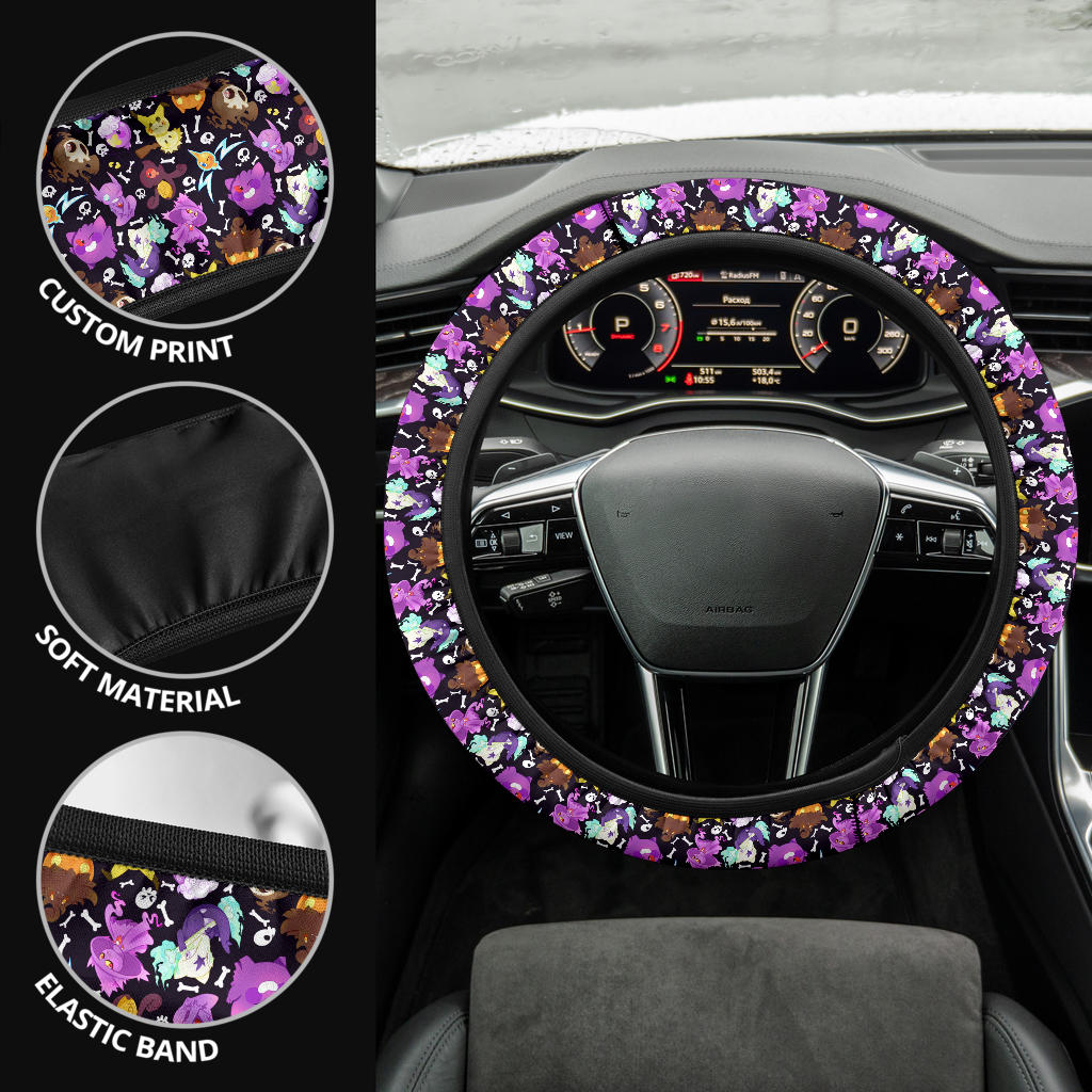 Ghost Kawai Premium Car Steering Wheel Cover