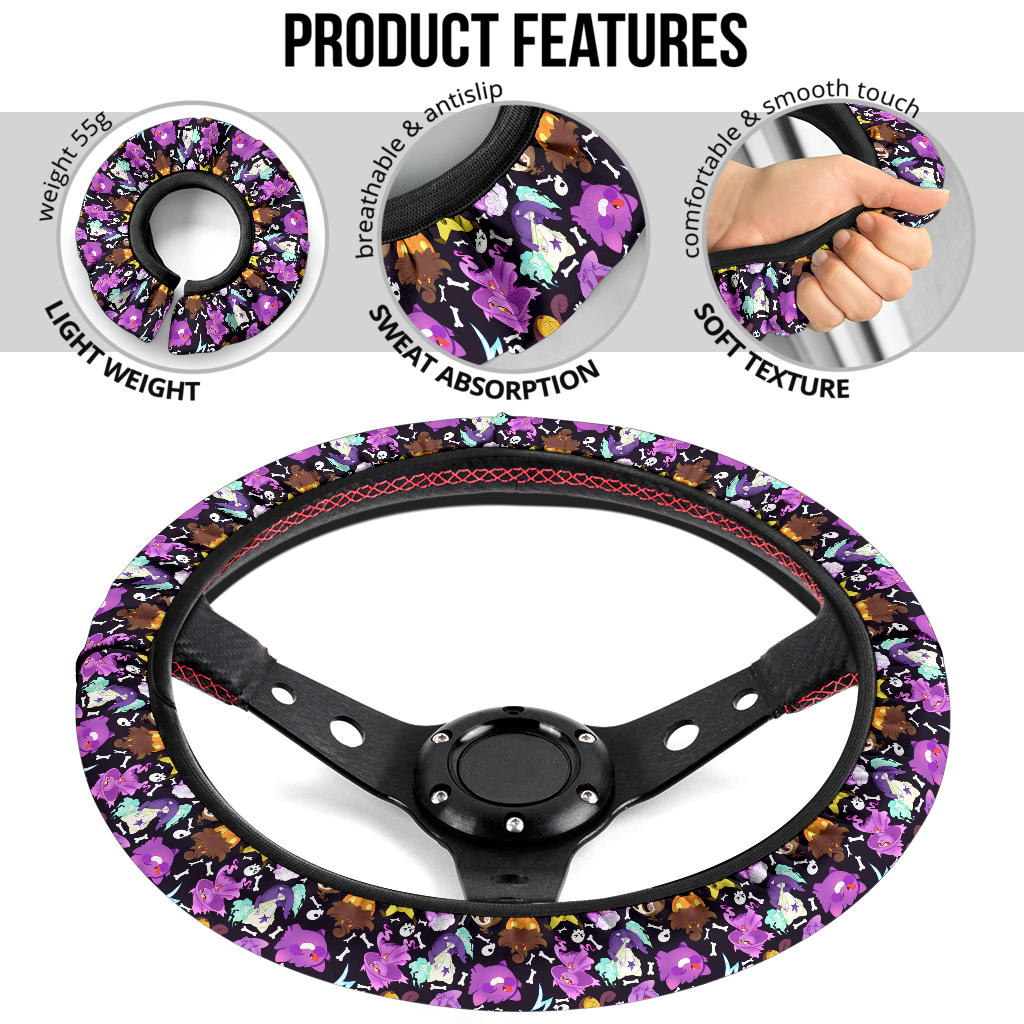 Ghost Kawai Premium Car Steering Wheel Cover