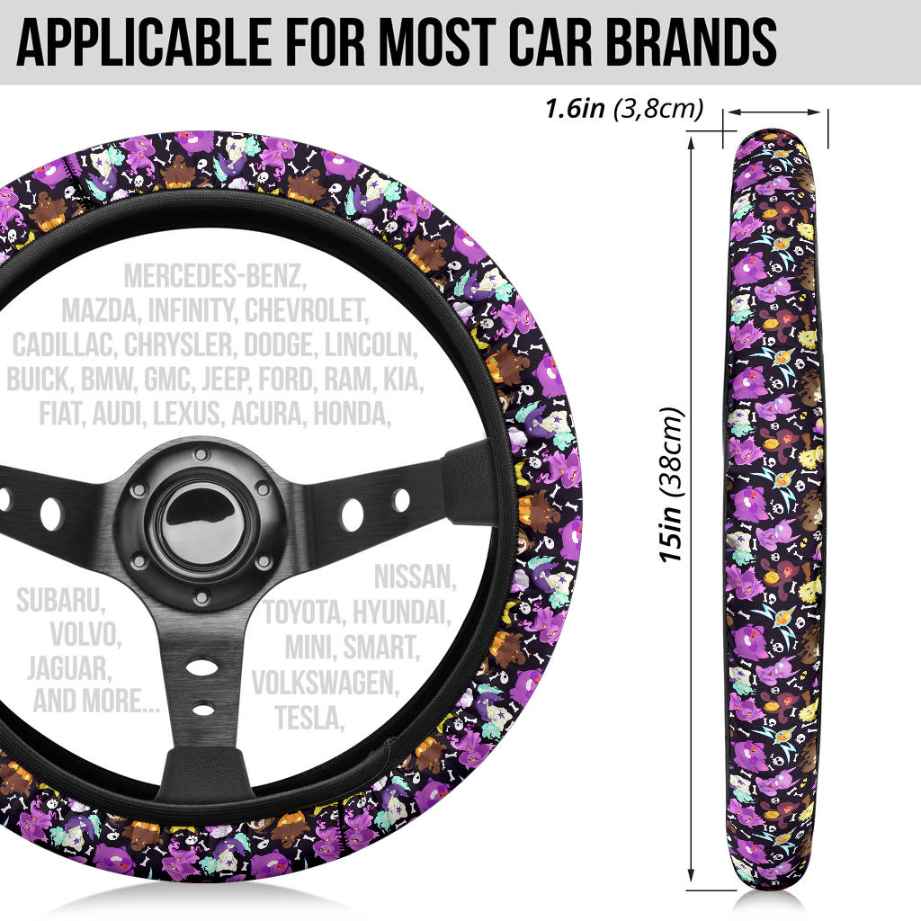 Ghost Kawai Premium Car Steering Wheel Cover