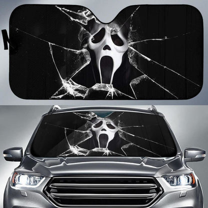 Ghostface Car Auto Sun Shade Broken Glass Style Universal Fit 174503