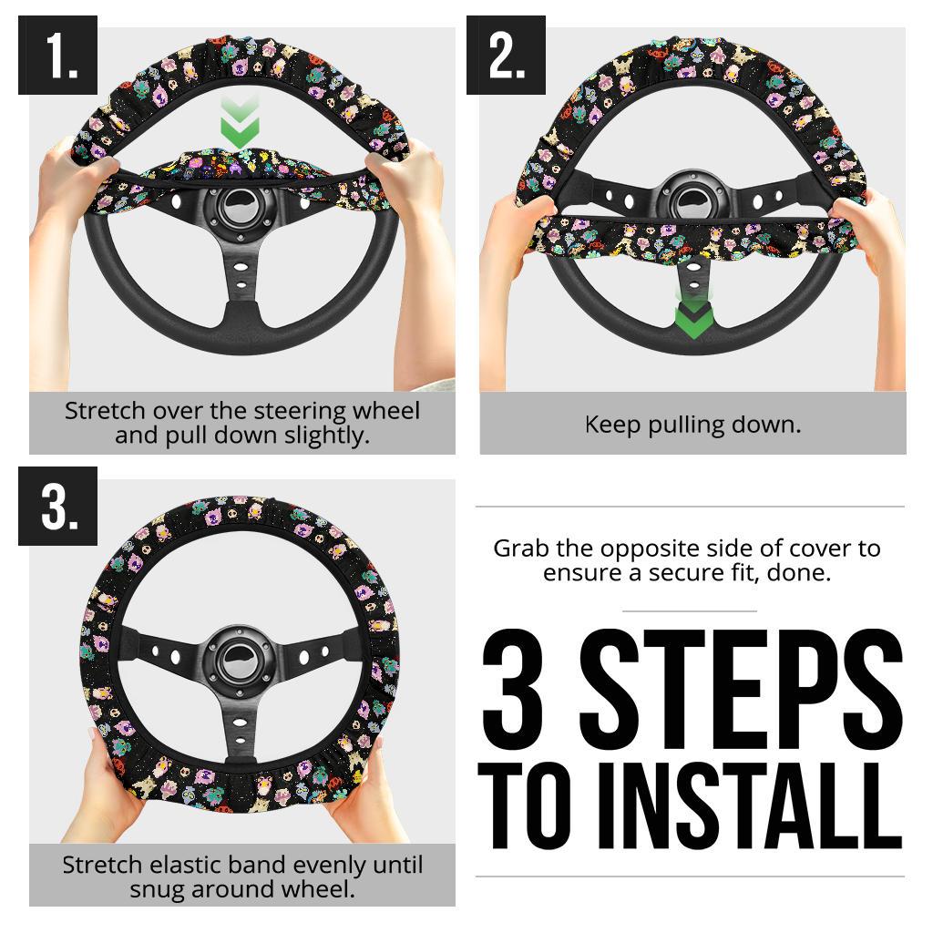 Ghosties 2 Car Steering Wheel Cover