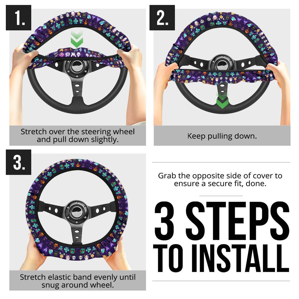 Ghosties Car Steering Wheel Cover