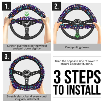 Ghosties Car Steering Wheel Cover