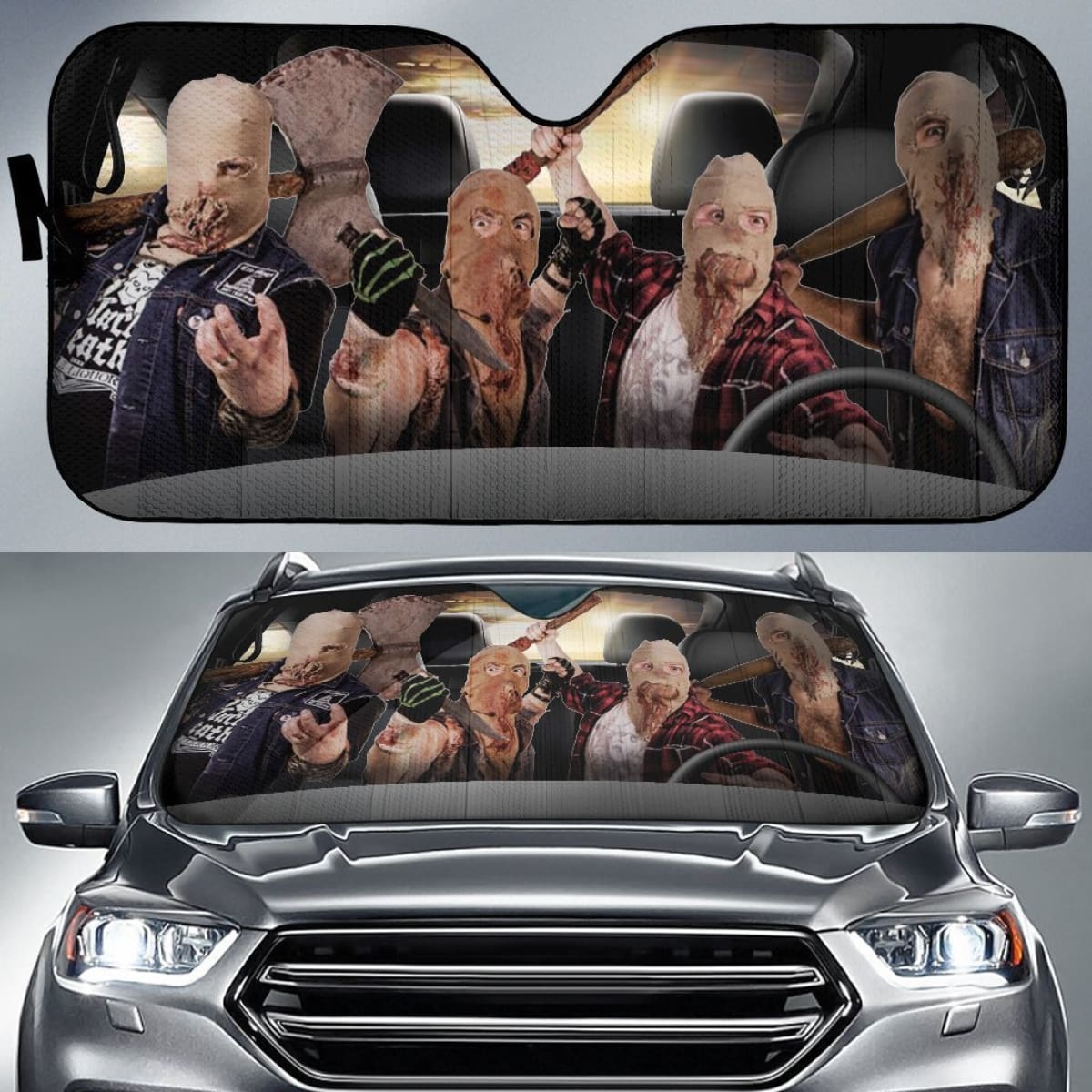 Ghoul Band Car Auto Sun Shade Funny Gift For Metal Rock Fan Universal Fit 174503
