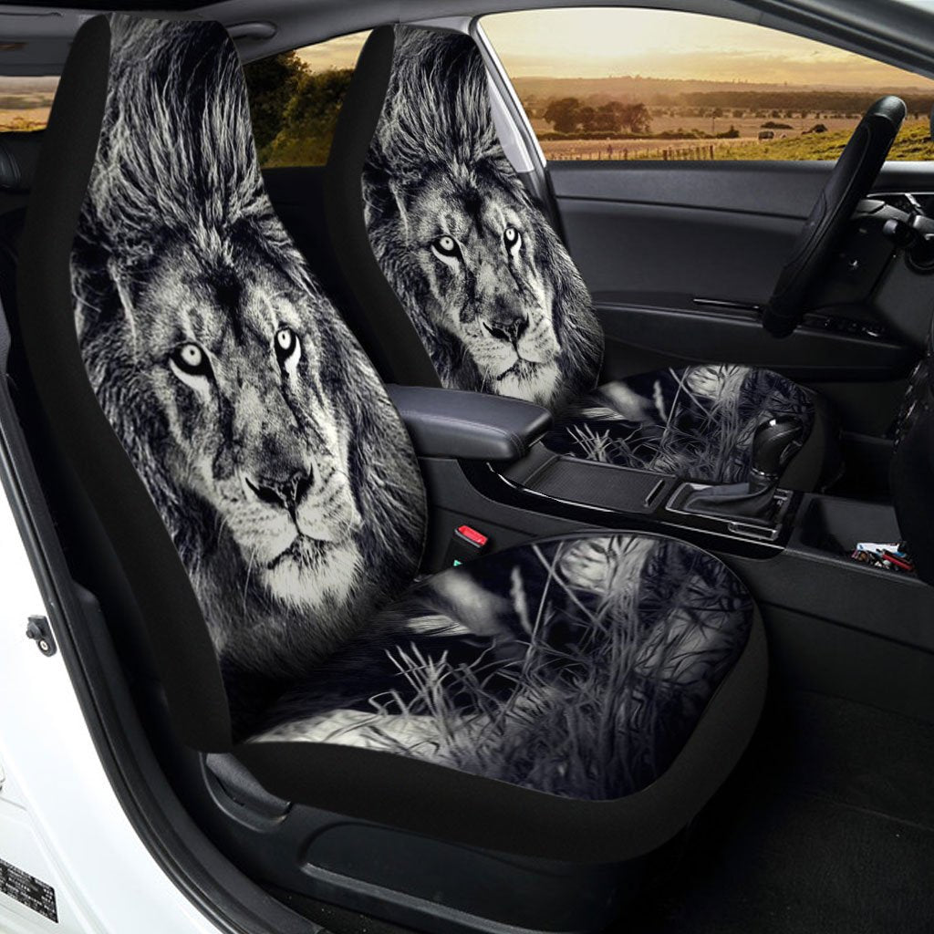 Gift For Dad Coolest Gray Lion Car Seat Covers Custom Gift Idea For Dad