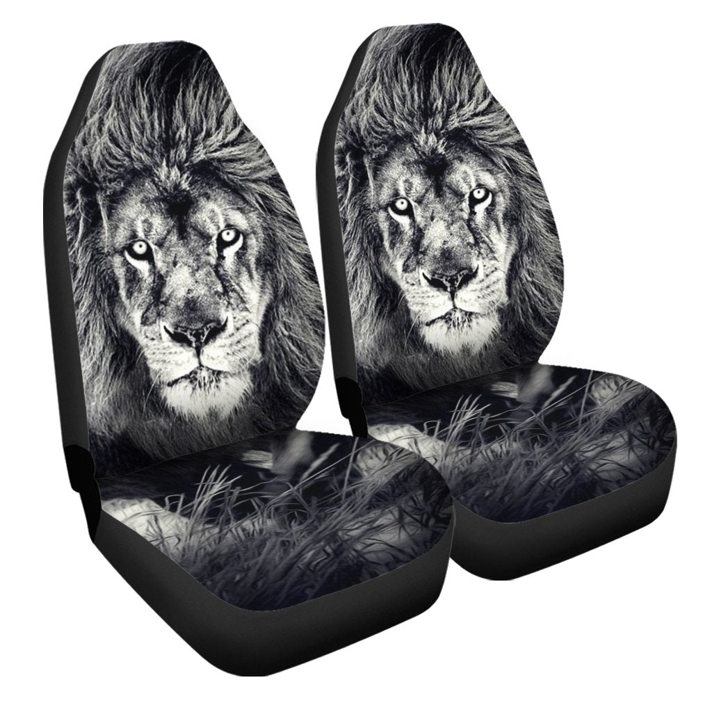 Gift For Dad Coolest Gray Lion Car Seat Covers Custom Gift Idea For Dad