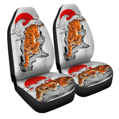Gift For Dad  Tiger Car Seat Covers Custom Japanese Artwork