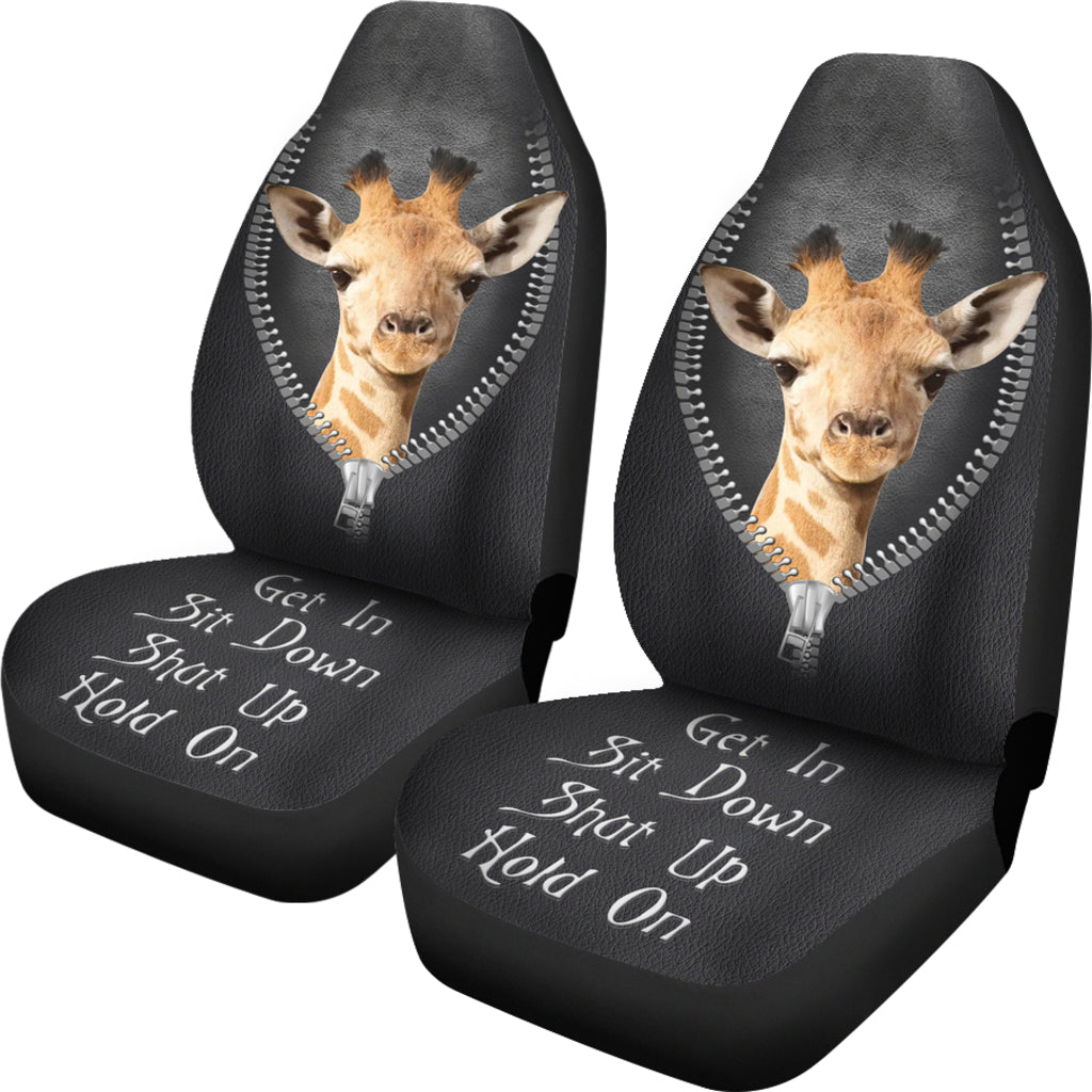Giraffe Get In Sit Down Shut Up Hold On Zipper Car Seat Covers