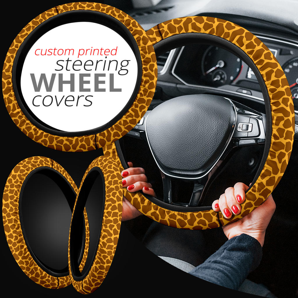Giraffe Skin Premium Car Steering Wheel Cover