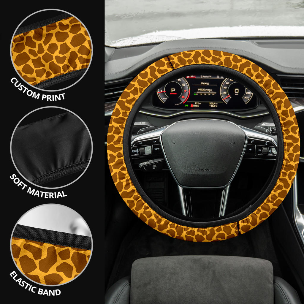 Giraffe Skin Premium Car Steering Wheel Cover