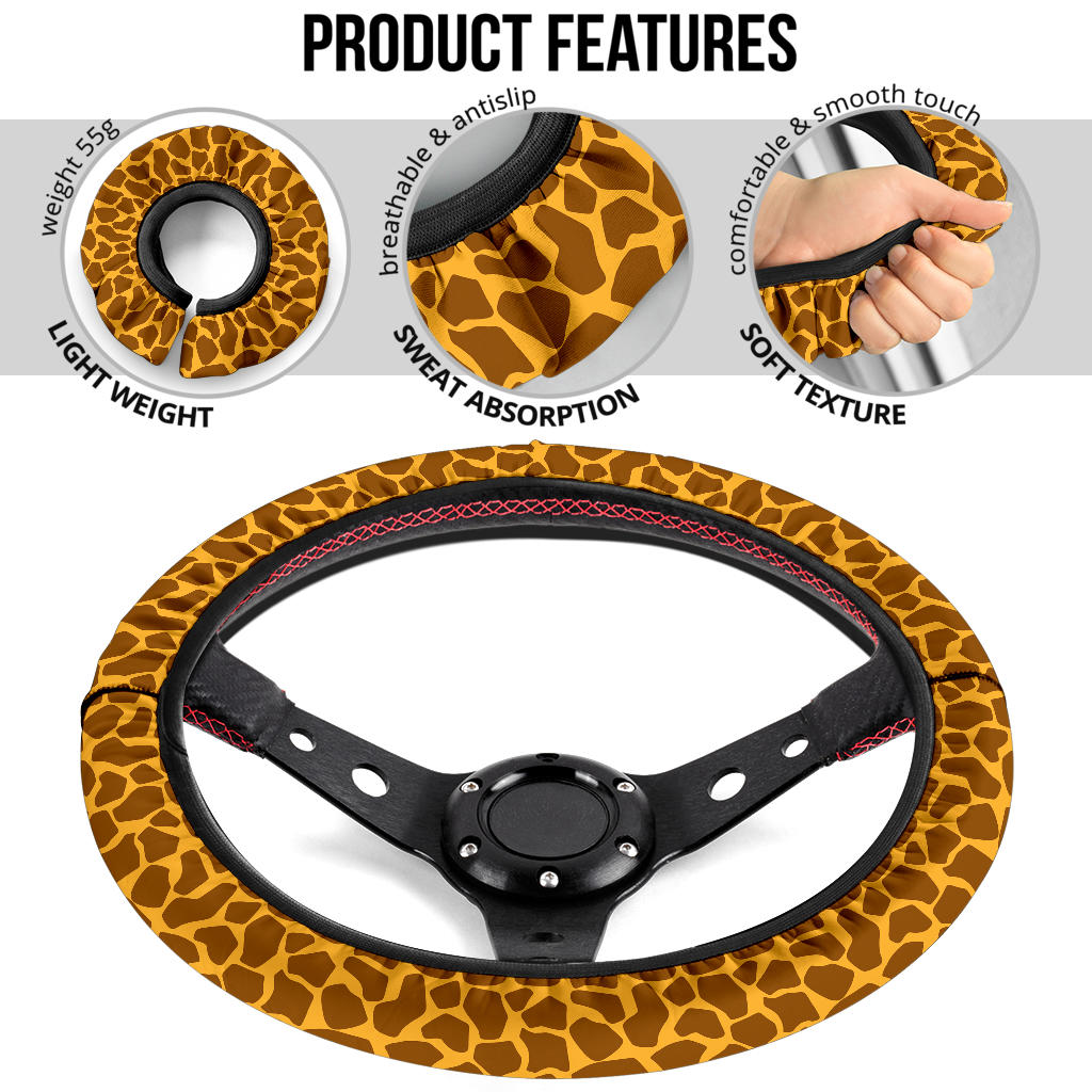 Giraffe Skin Premium Car Steering Wheel Cover