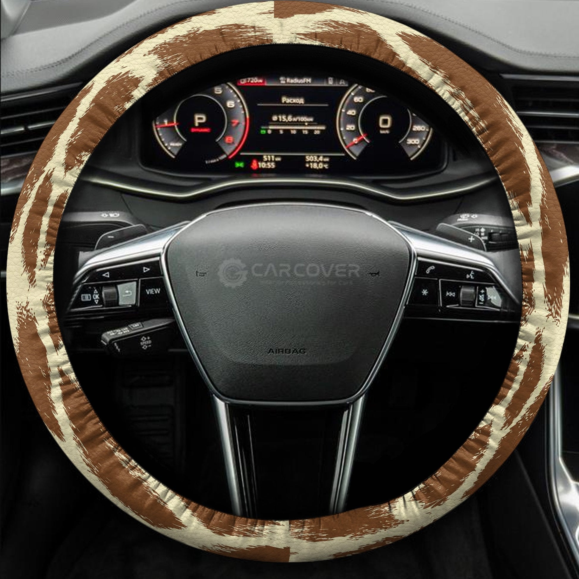 Giraffe Steering Wheel Cover Custom Animal Skin Printed Car Interior Accessories
