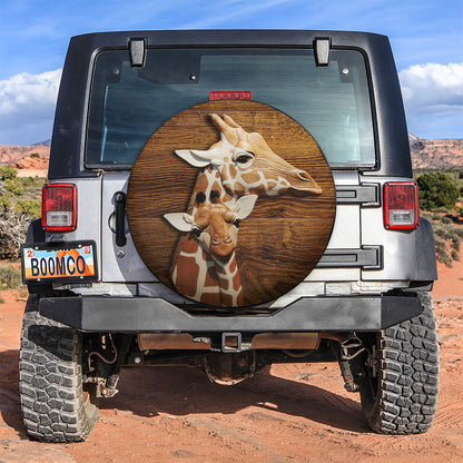 Giraffe Wooden 3D Car Spare Tire Cover