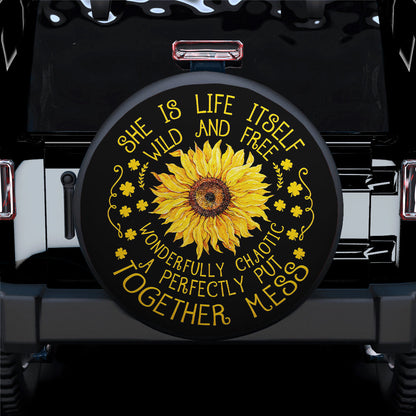 Girl Life Sunflower Car Spare Tire Cover