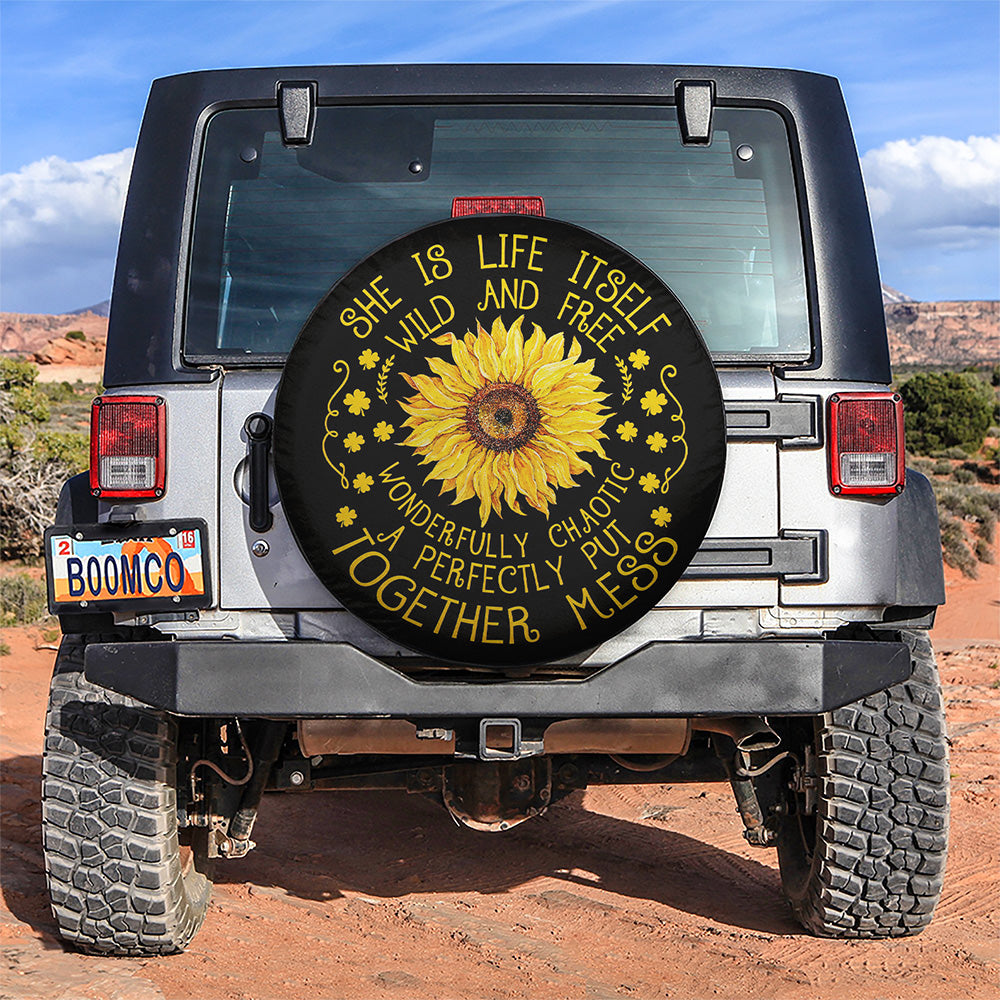 Girl Life Sunflower Car Spare Tire Cover