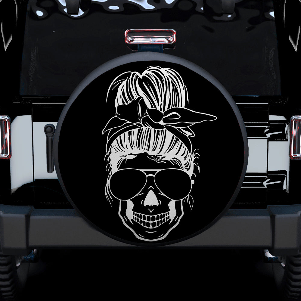 Girl Skull Black Car Spare Tire Cover