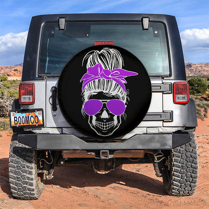 Girl Skull Purple Car Spare Tire Cover